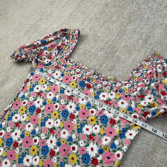 Boden Short Sleeve Top Floral Square Neck Blouse Top 6 - Picture 6 of 8
